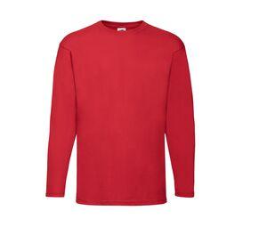 Fruit of the Loom SC233 - Herren Langarm T-Shirt 100% Baumwolle Red