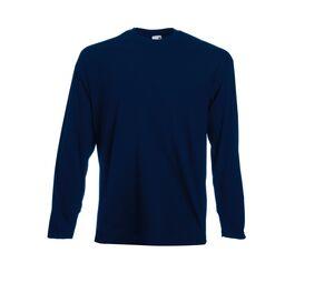 Fruit of the Loom SC233 - Herren Langarm T-Shirt 100% Baumwolle Deep Navy