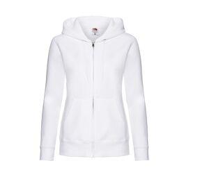 Fruit of the Loom SC375 - LADIES PREMIUM HOODED SWEAT JACKET Weiß