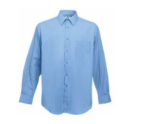 Fruit of the Loom SC410 - Herren Popeline Shirt Mid Blue