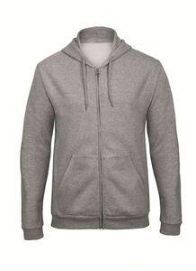 B&C ID205 - Kapuzenpullover mit Reißverschluss Heather Grey