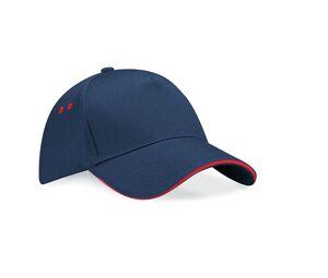 Beechfield BF15C - 5-Panel Cap 100% Baumwolle French Navy / Classic Red