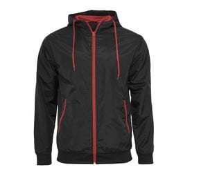 BUILD YOUR BRAND BY016 - Veste coupe-vent Schwarz / Rot