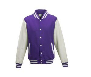 AWDIS JH043 - Baseball-Sweatshirt Purple/White