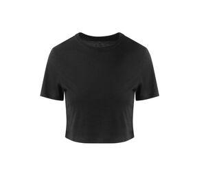 JUST T'S JT006 - WOMEN'S TRI-BLEND CROPPED T Solid Black